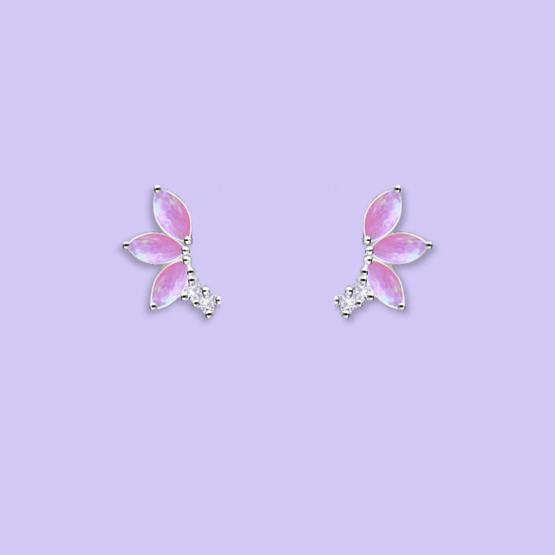 Pink Opal Climber Studs