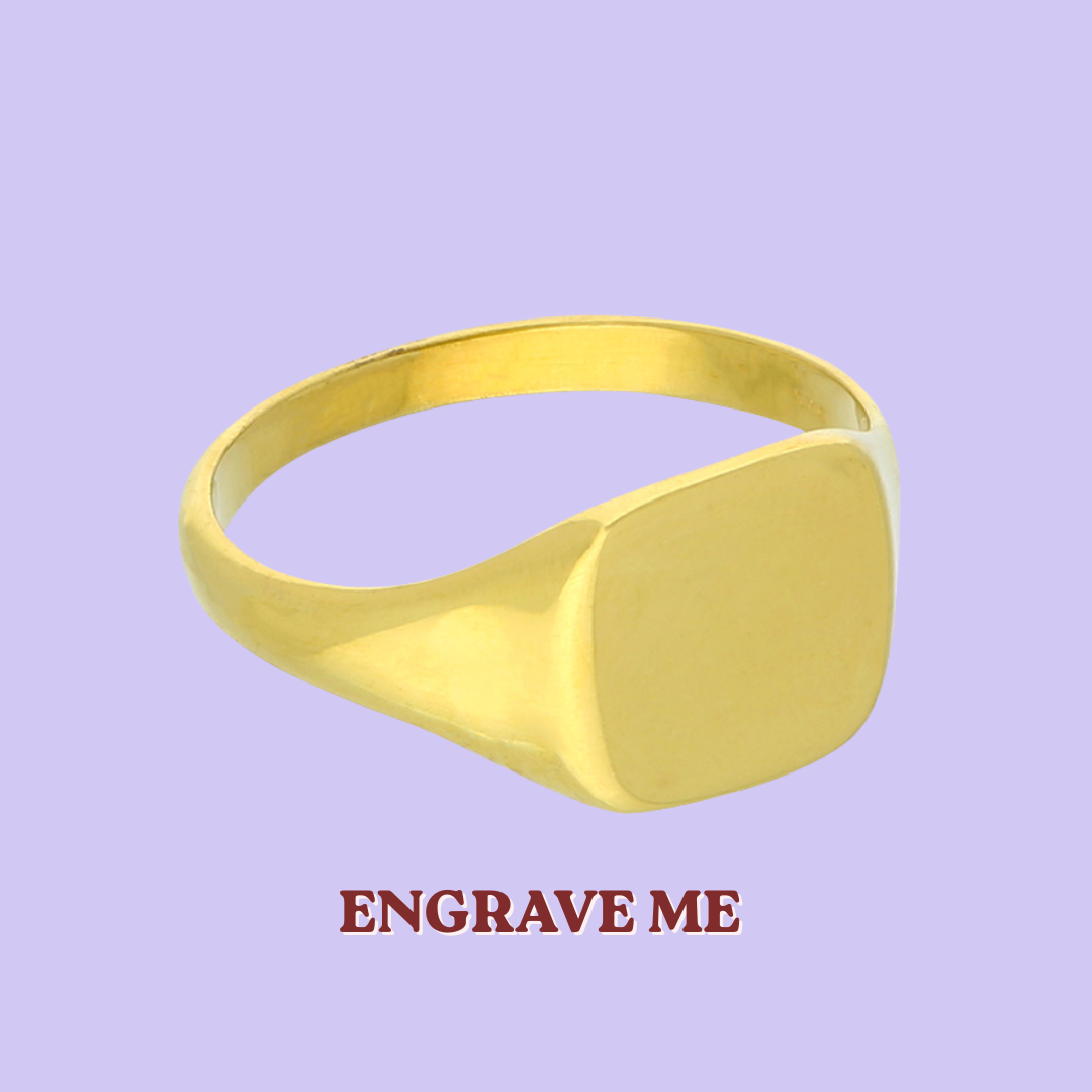 Gold Personalised Signet Ring