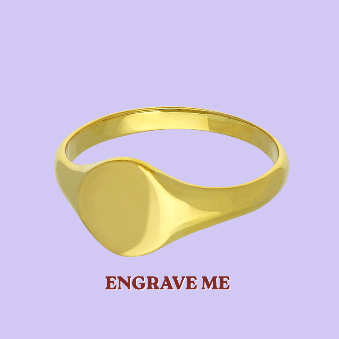 Gold Oval Personalised Signet Ring