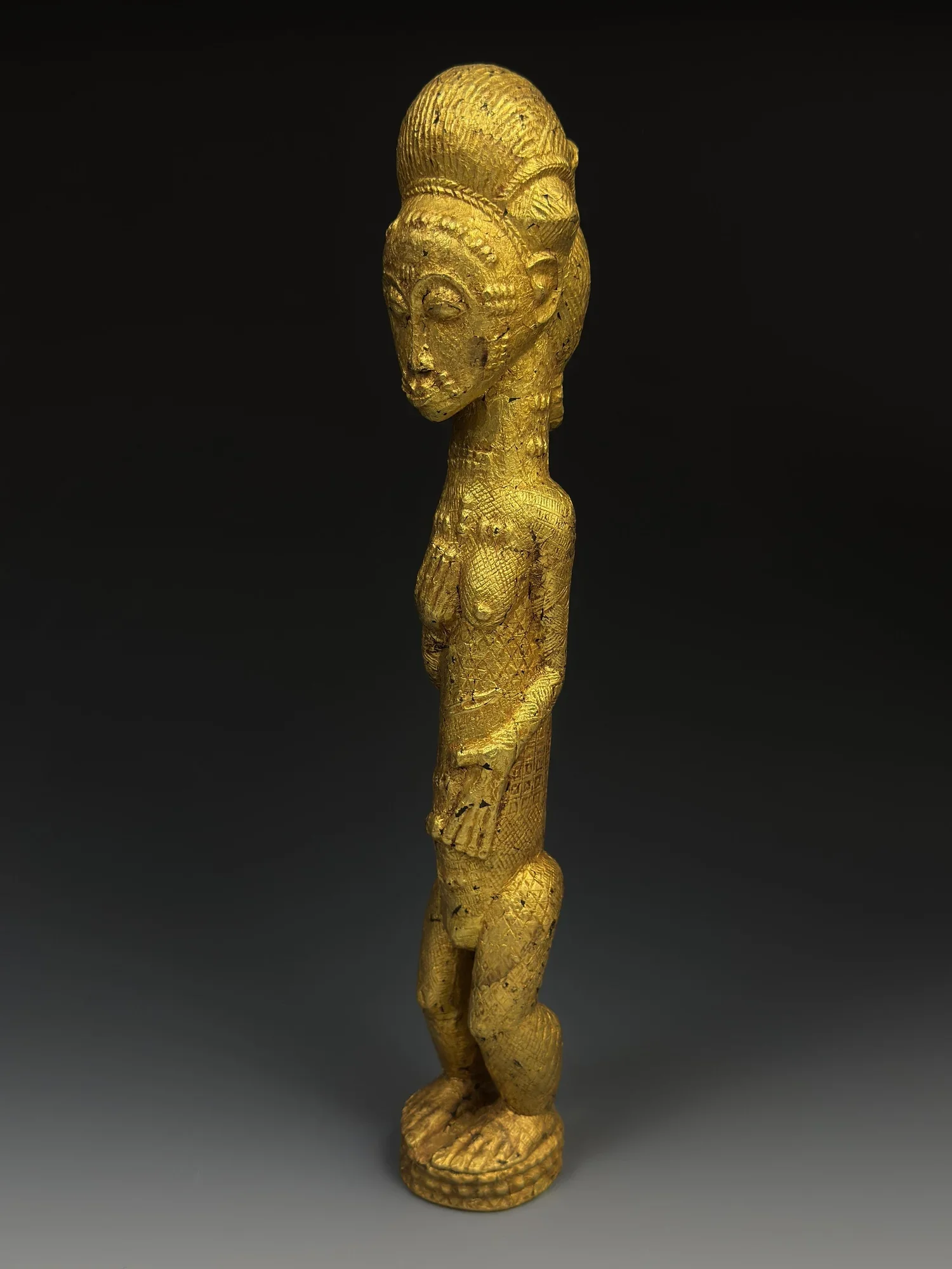 Sika blawa female figure, H 27.62 cm. EX private Swiss collection, EX Collection Jean Paul Delcourt, Abidjan