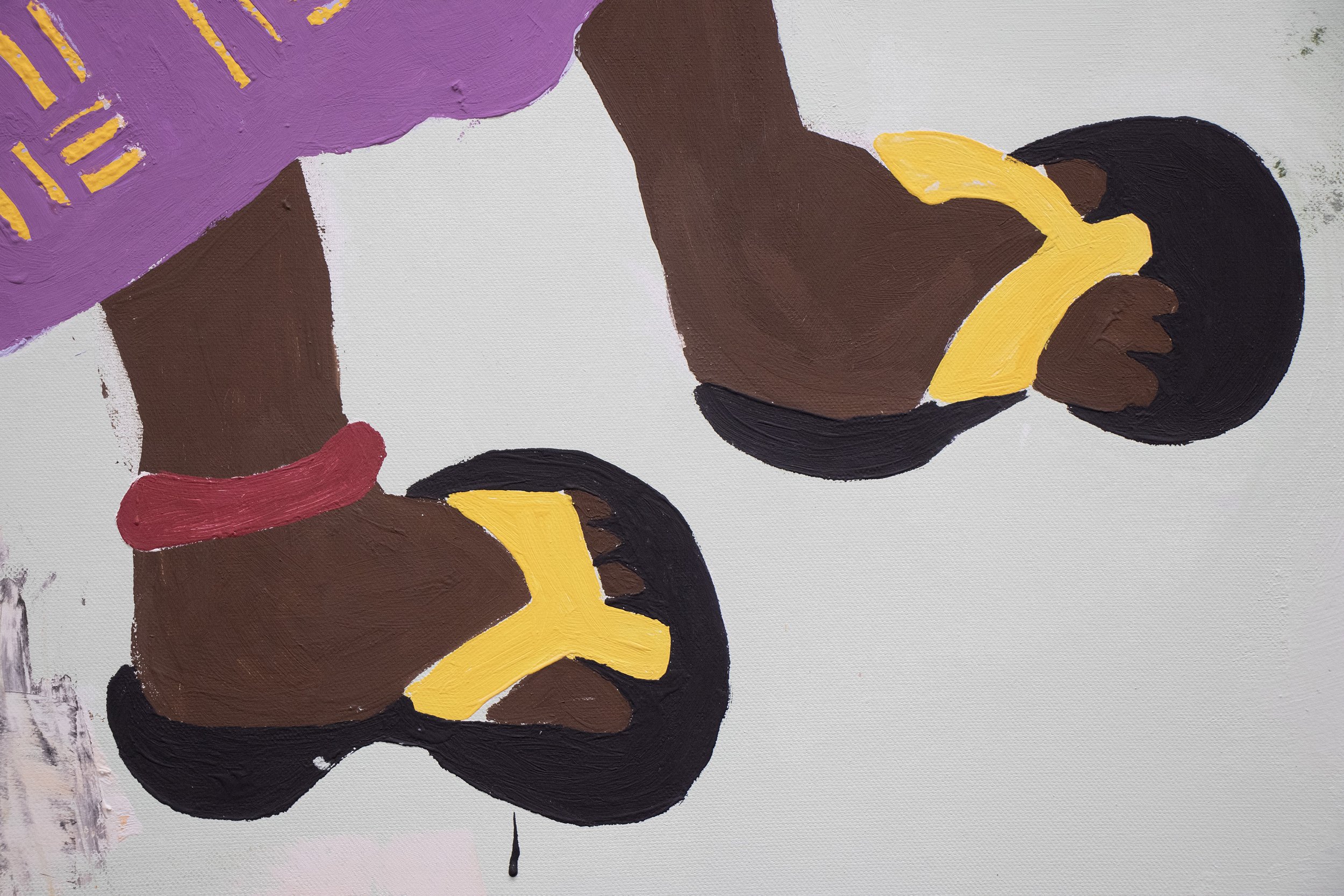 Detail of the chief sandals (mpaboa) in the painting.