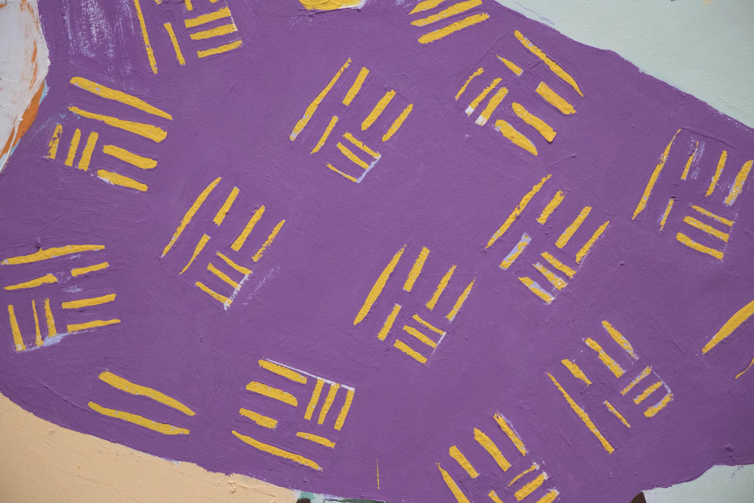 Detail of the kente cloth in the painting.