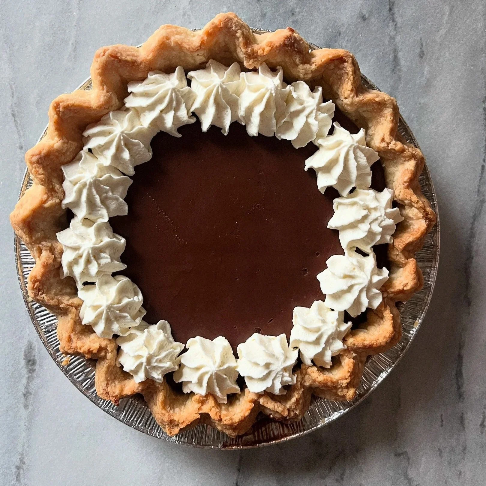 French Silk Pie w/ Brown Butter Pistachio Crust