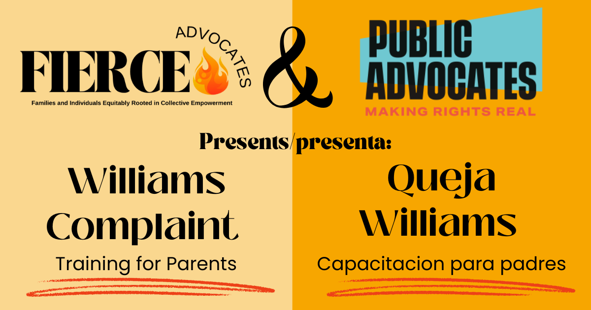 Williams Complaints: A Training for Parents