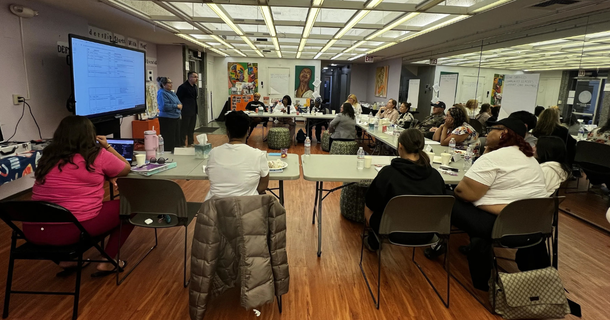 Voices for Parks Leadership Academy cohort members engage in workshop during an intergenerational leadership session.