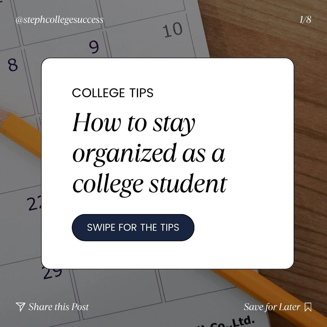 Start the semester on the right track with these organization tips. 

1️⃣ Read through your syllabus carefully. This has all the information you need for the entire semester. If there is something confusing, reach out to the professor for clarificati