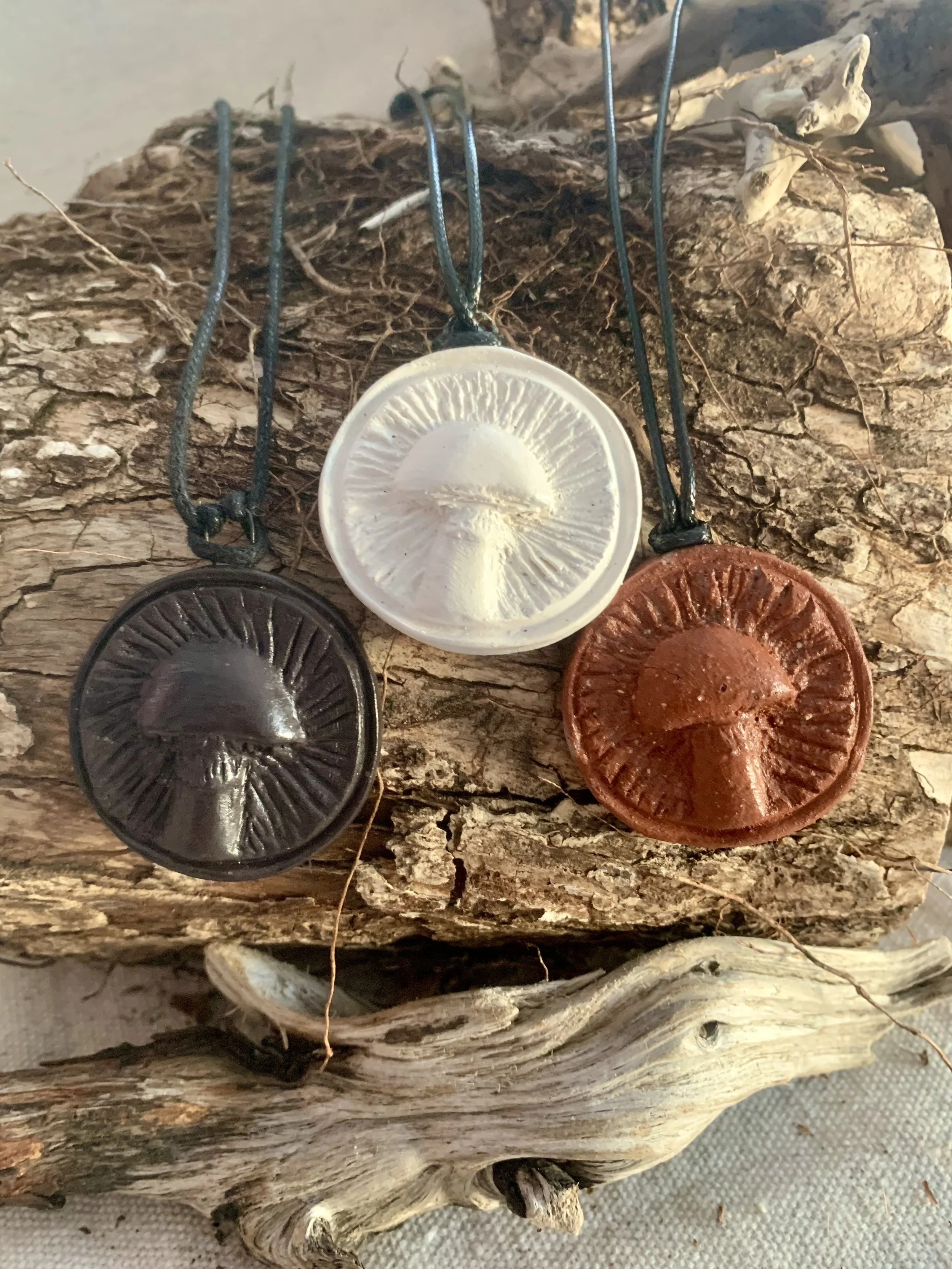 Amanita  - Mushroom Codes - Clay Pendant