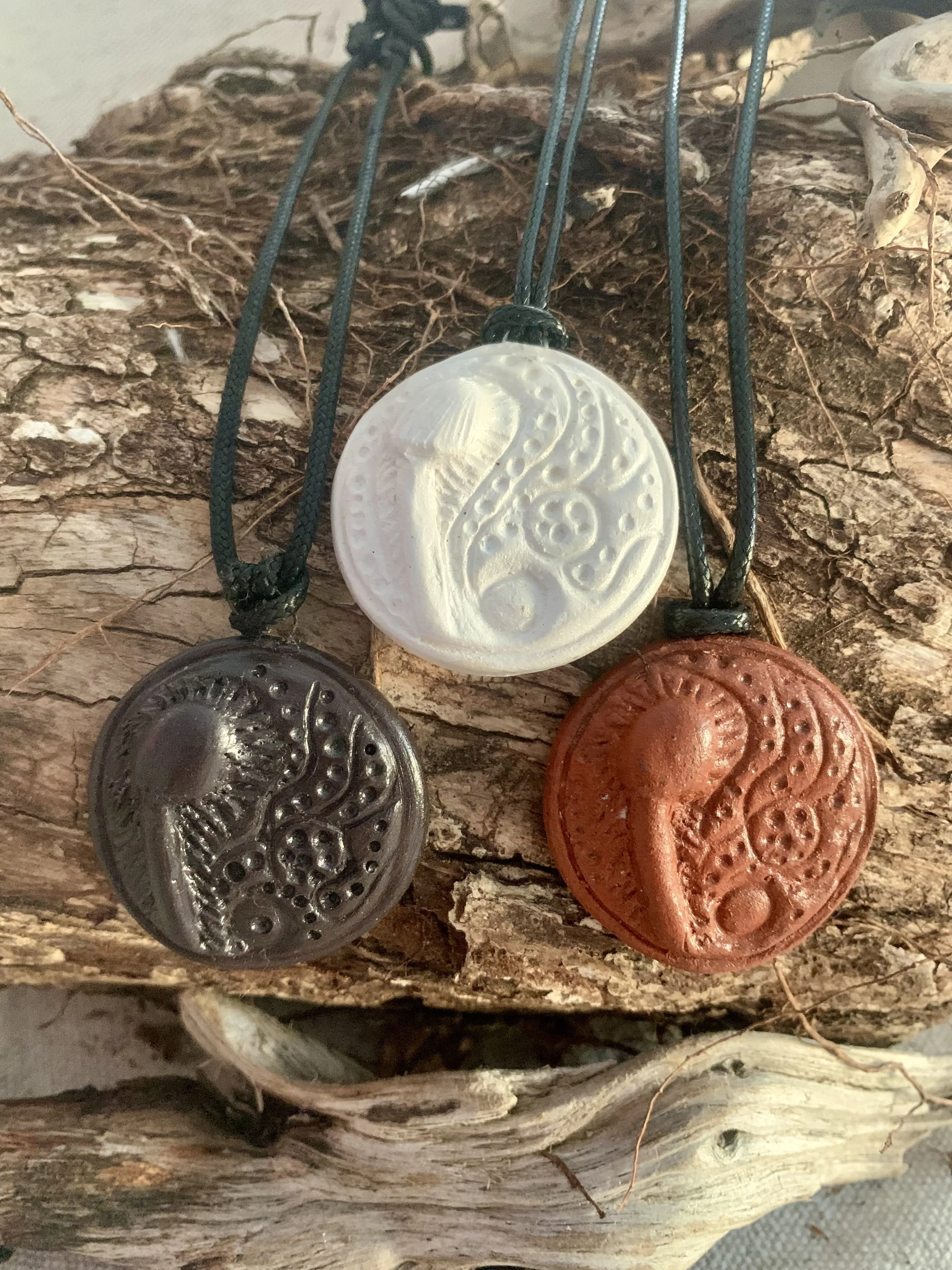 Ocean  - Mushroom Codes - Clay Pendant