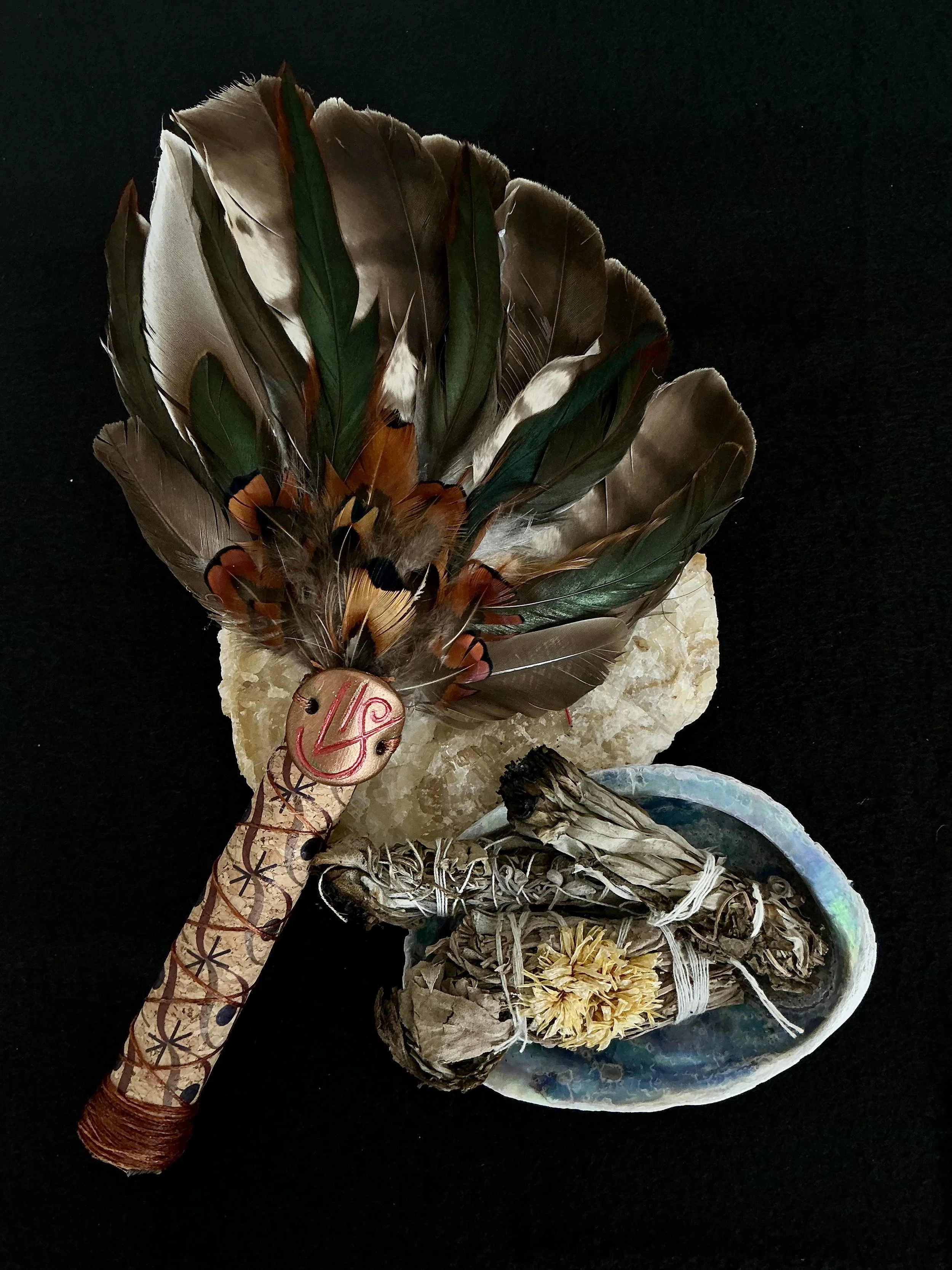 *StarHawk* Feather Smudging Wand