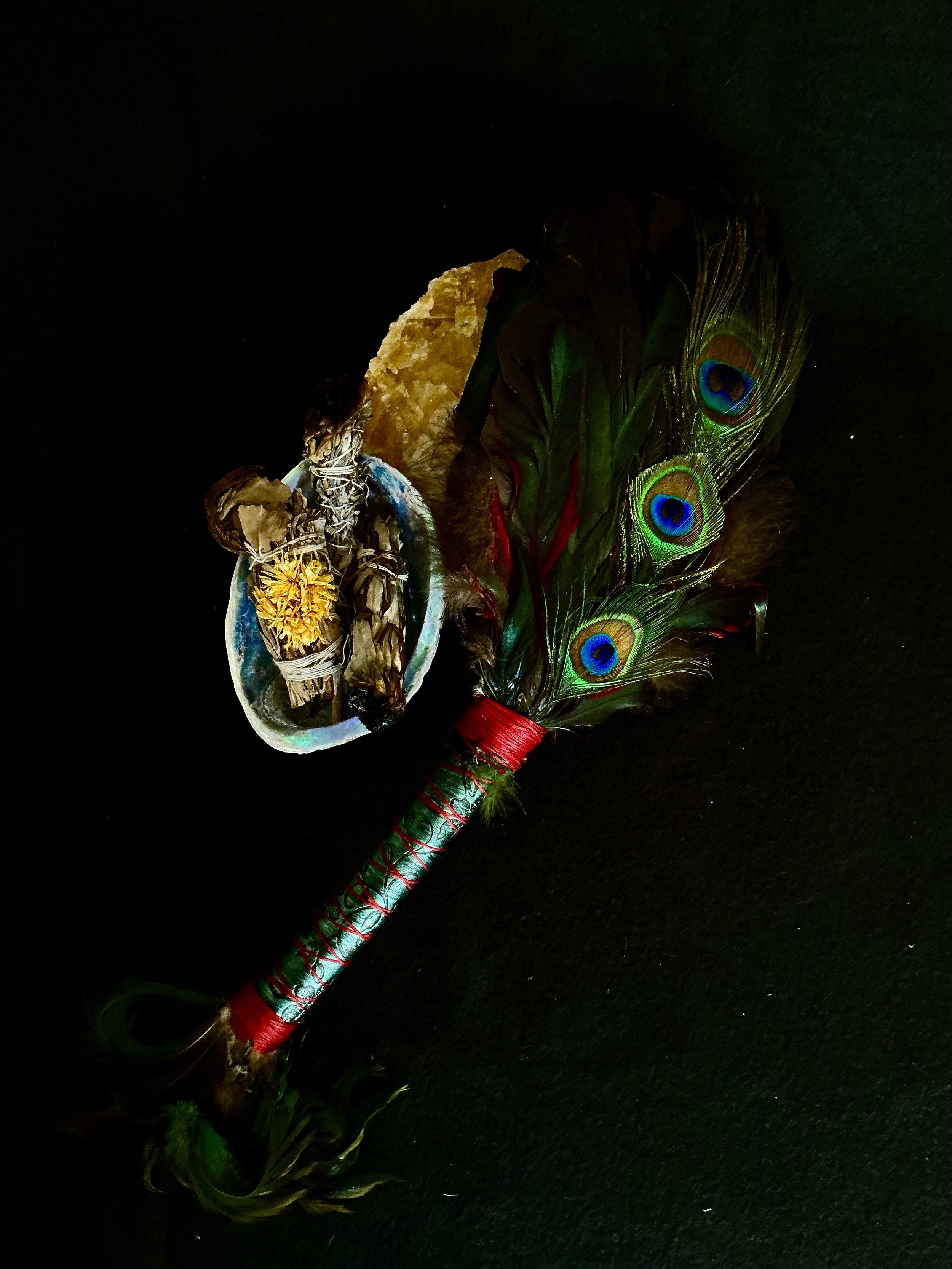 *Tripple Eye* Feather Smudging Wand