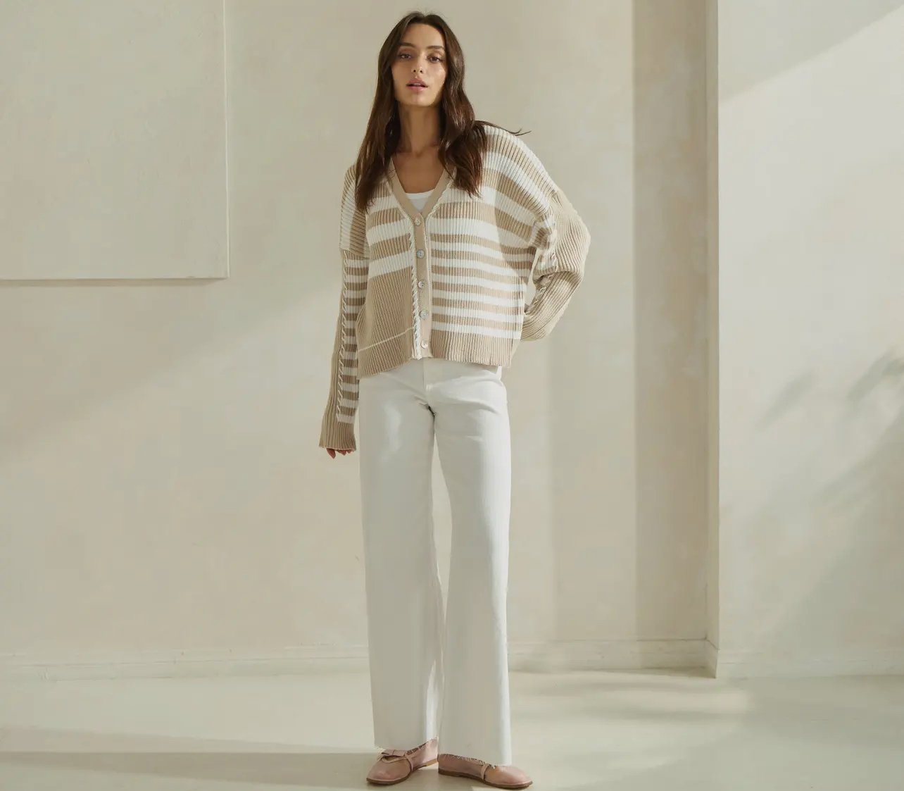 Callie Colorblock Striped Cardigan