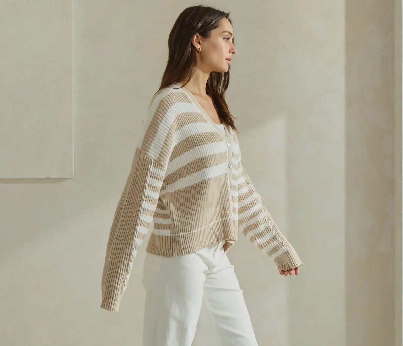 Callie Colorblock Striped Cardigan