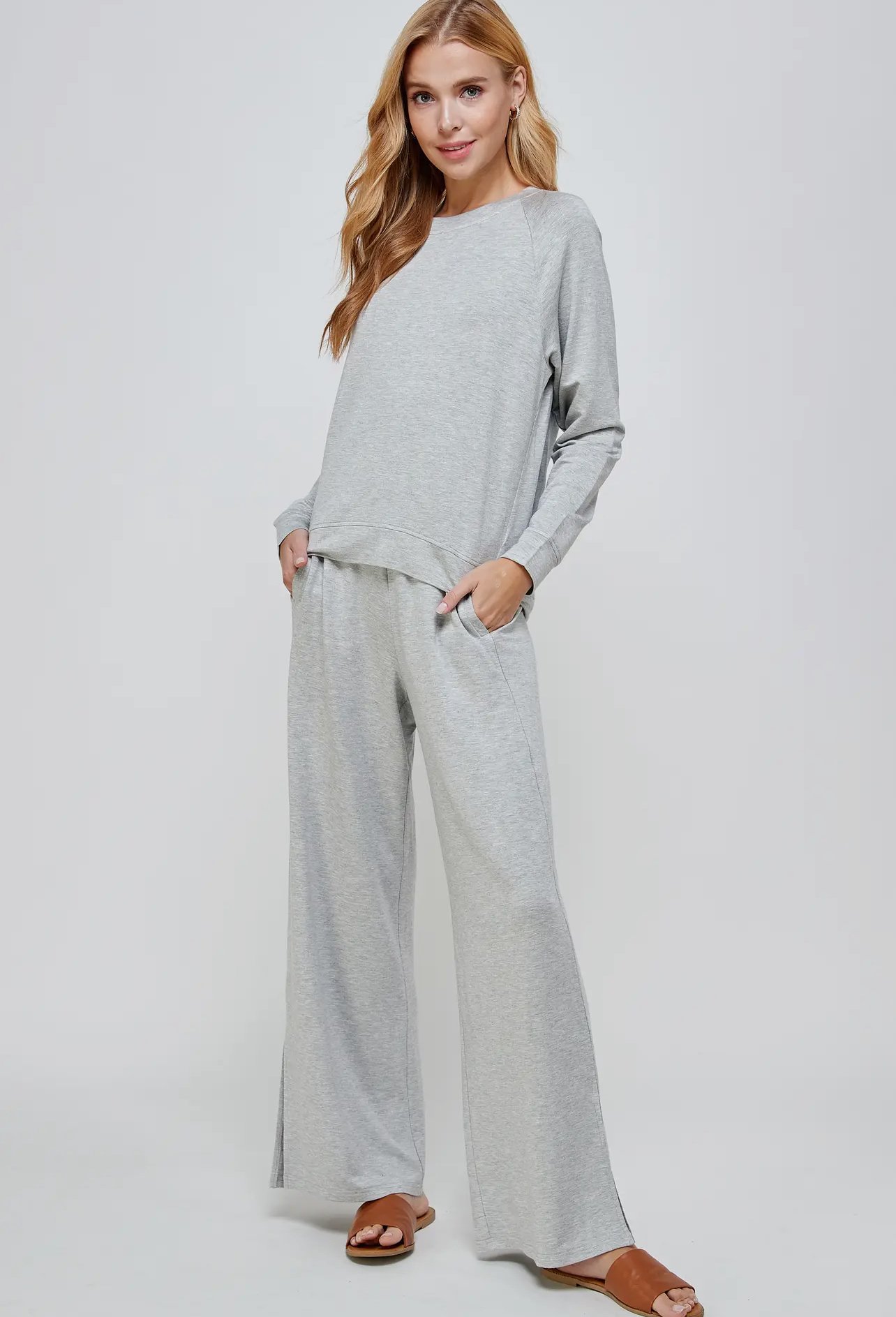 Heather Wide Leg Pant