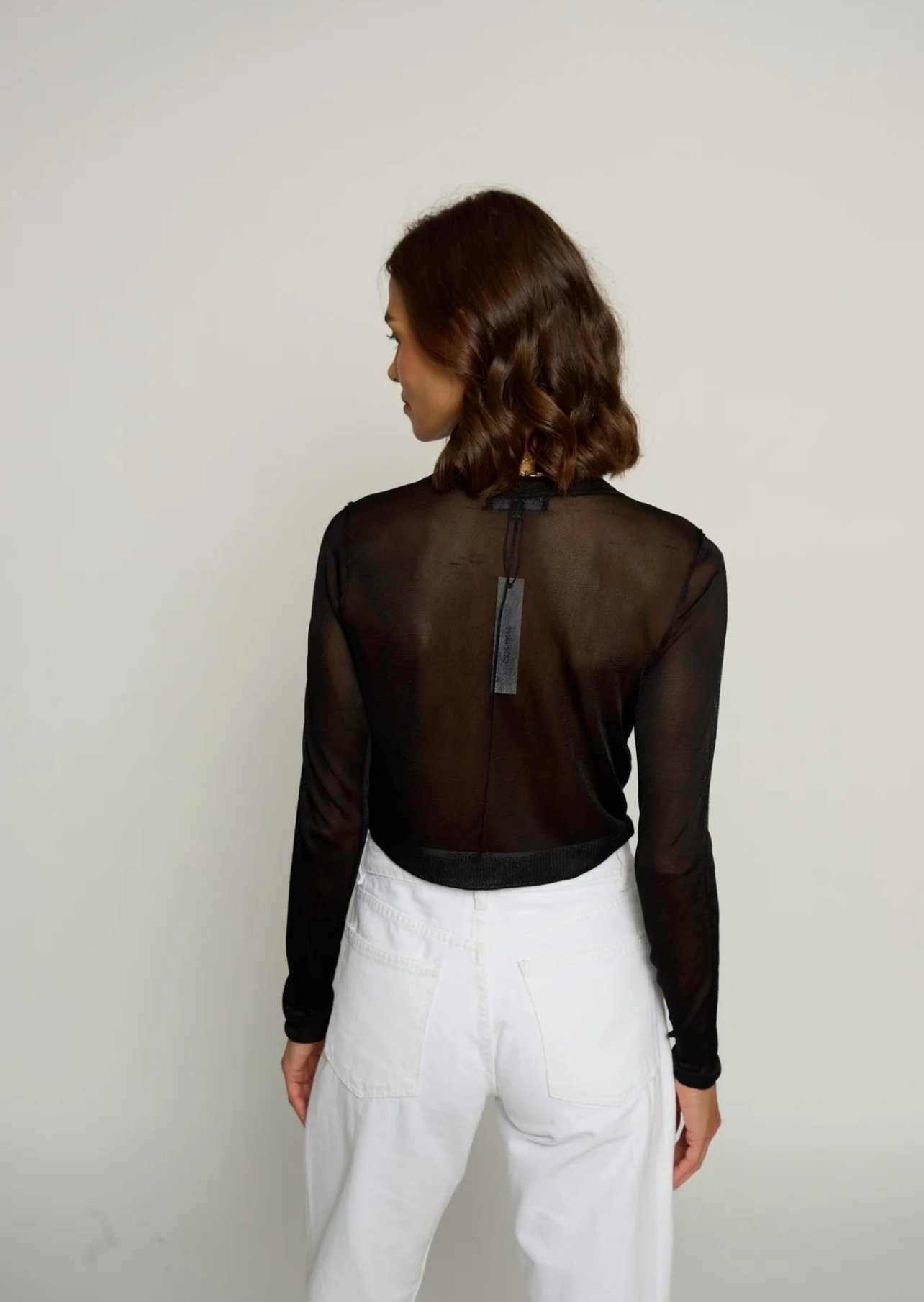 Central Park West Sheer Cropped Cardigan