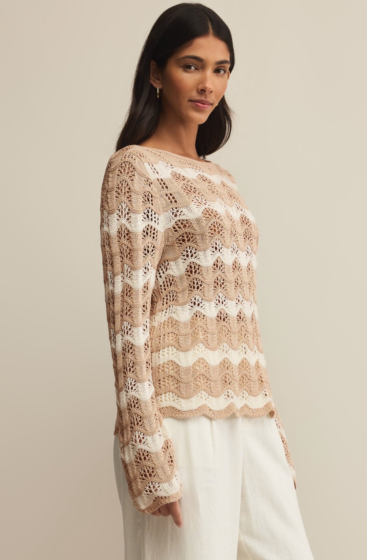Z Supply Azura Stripe Crochet Sweater