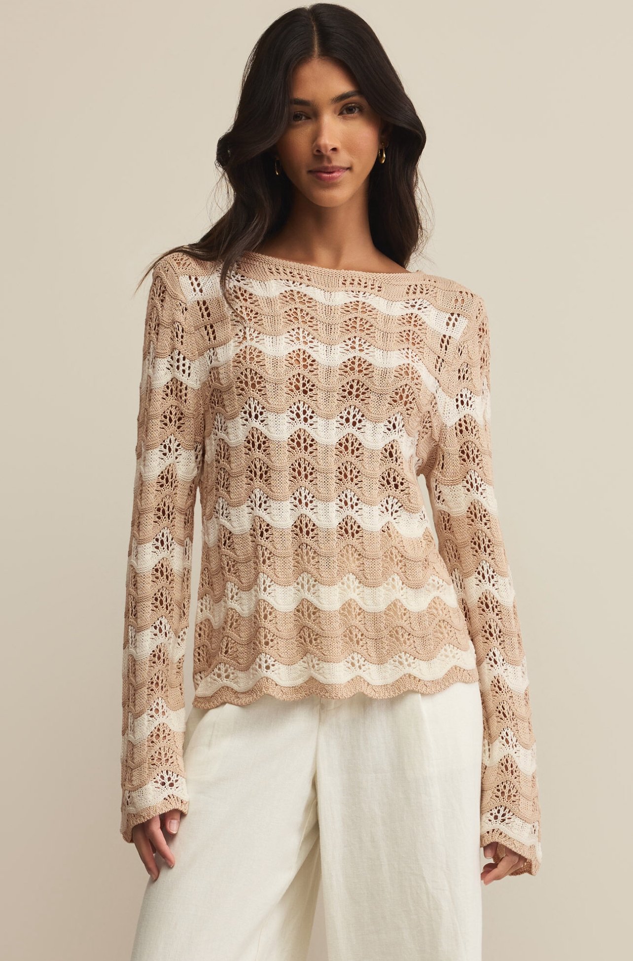 Z Supply Azura Stripe Crochet Sweater
