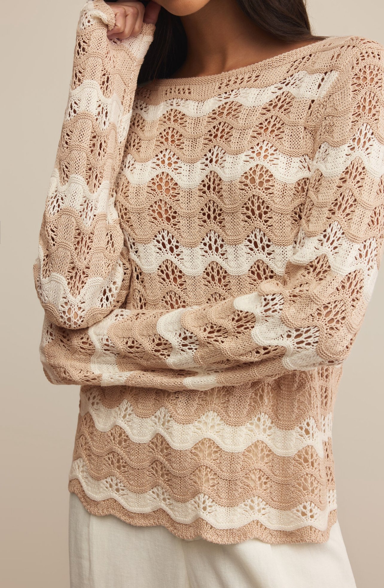 Z Supply Azura Stripe Crochet Sweater