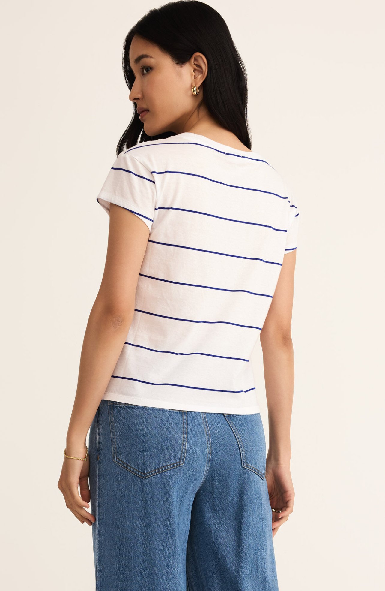 Z Supply Striped Modern V-Neck Tee
