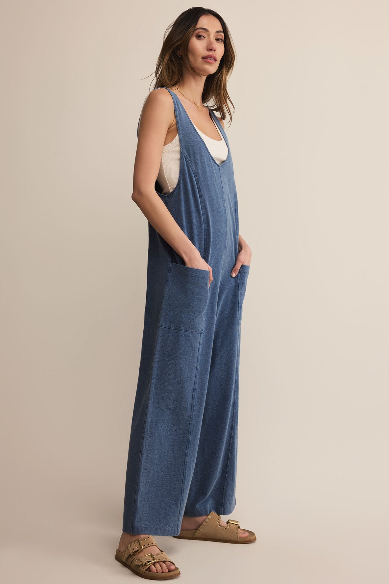 Z Supply Everyday Jersey Denim Jumpsuit