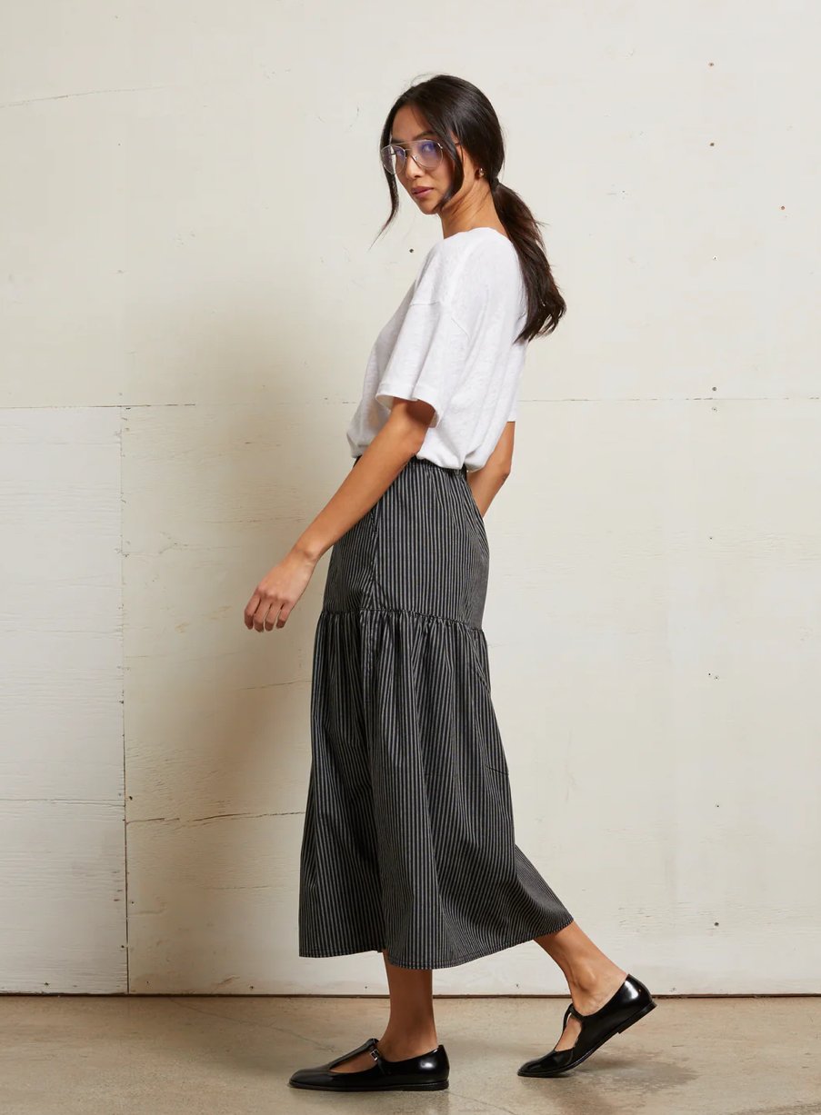Perfect White Tee Arielle Stripe Skirt