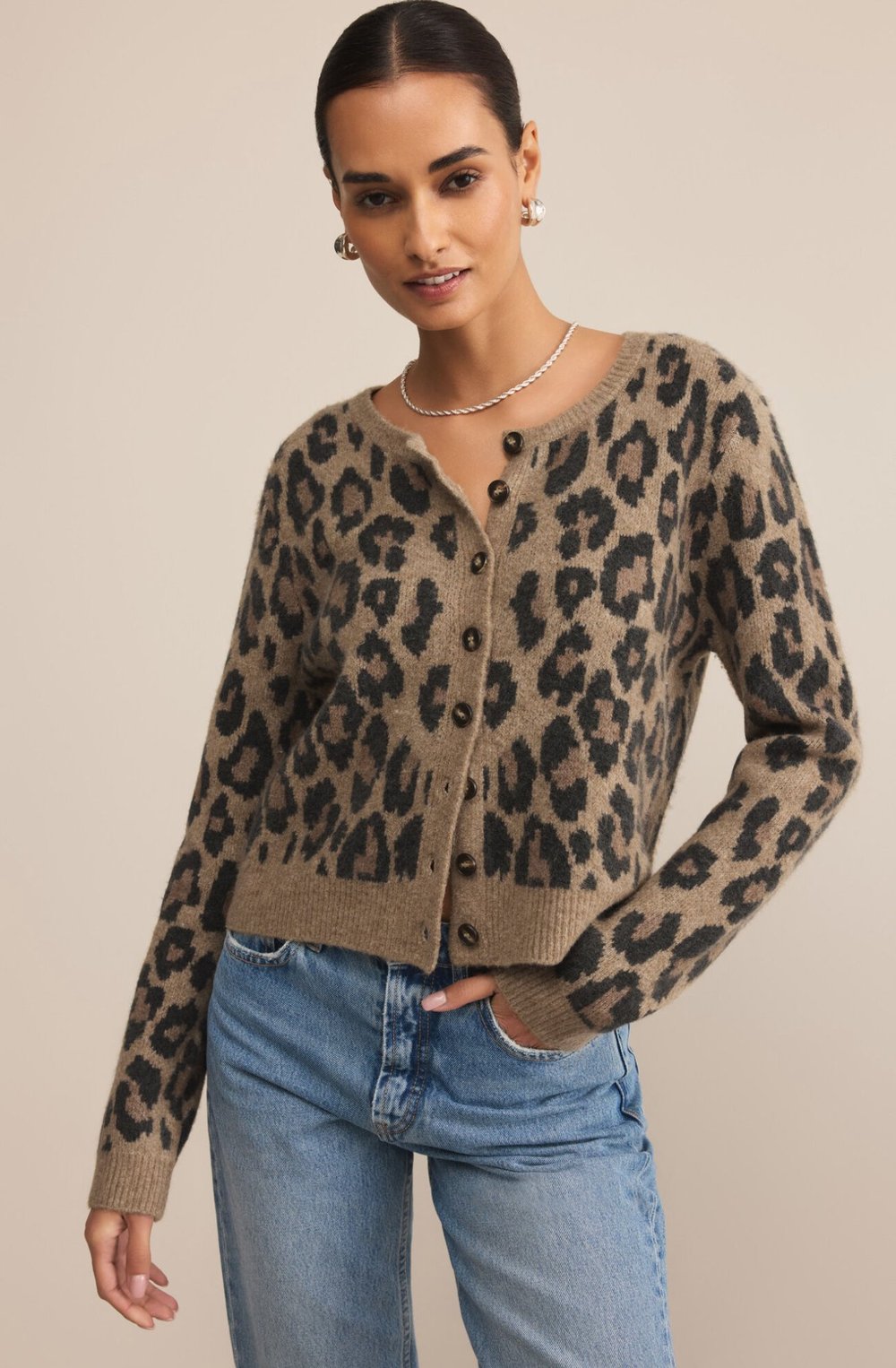 トップス TTT_MSW 21AW leopard cardigan Won't Stop Leopard Print Cardigan | Windsor