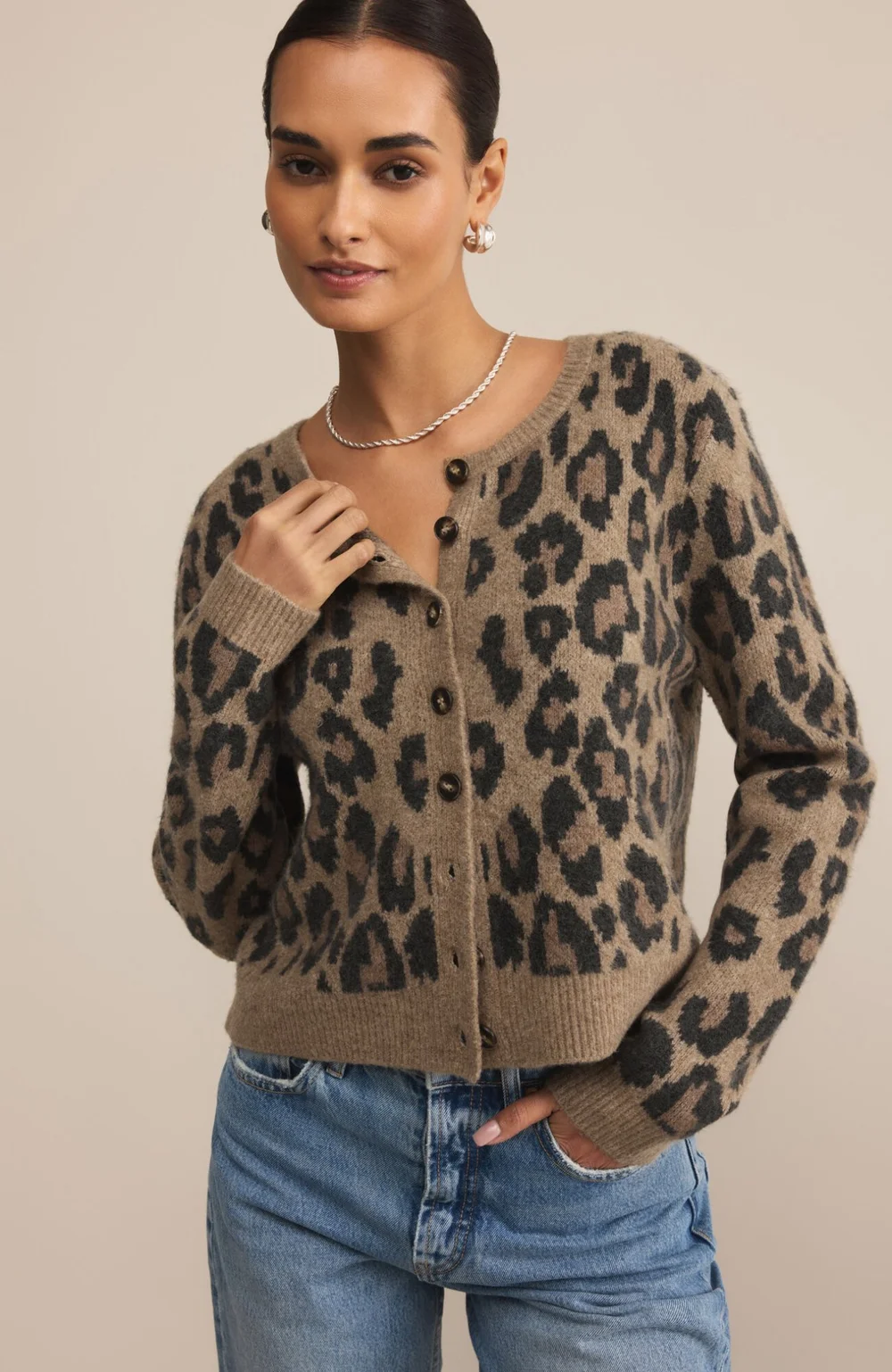 トップス TTT_MSW 21AW Lopard Cardigan Z Supply Wild Outlook Cardigan — rowen