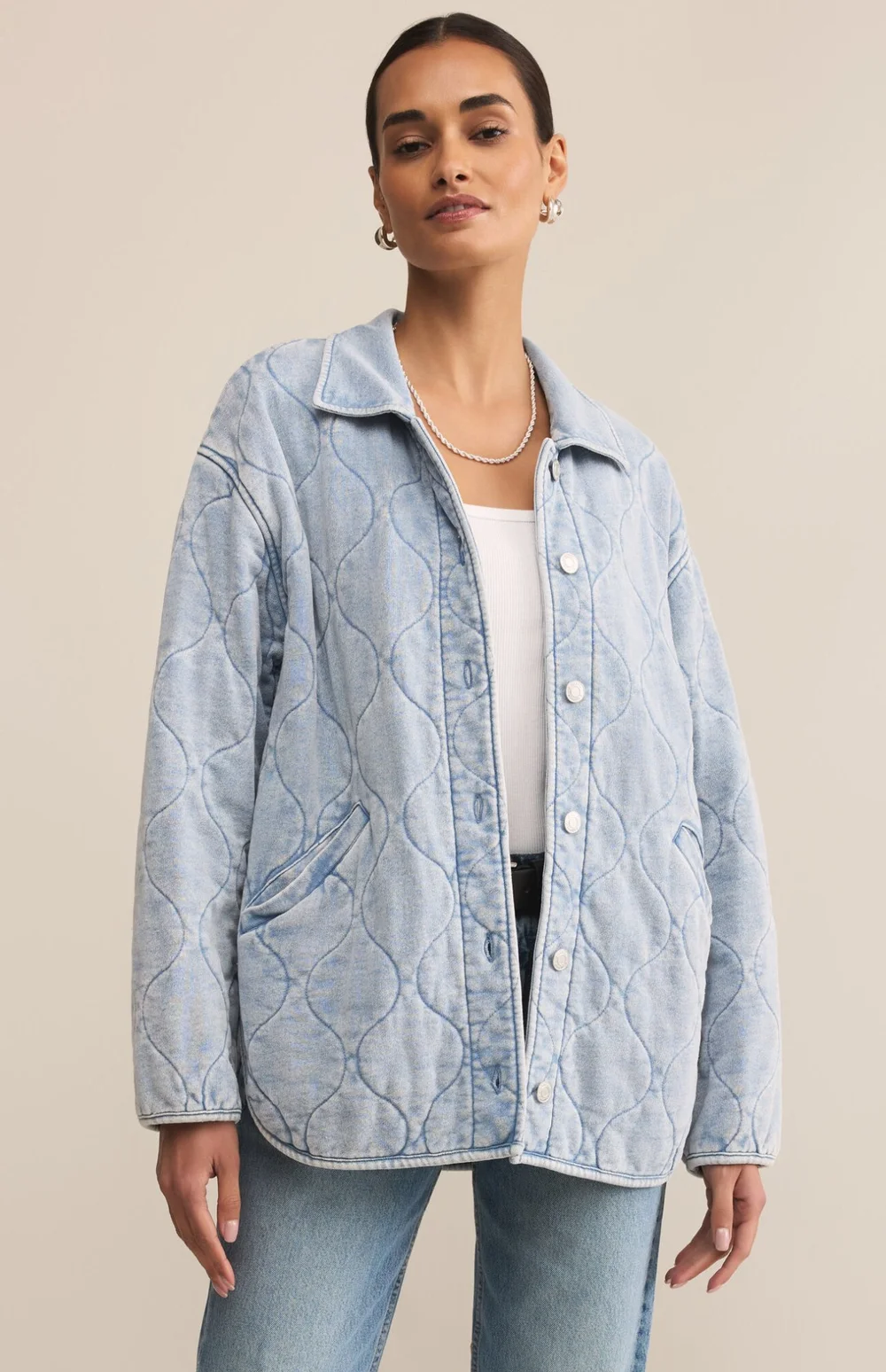 Z Supply Boulder Knit Denim Jacket — rowen