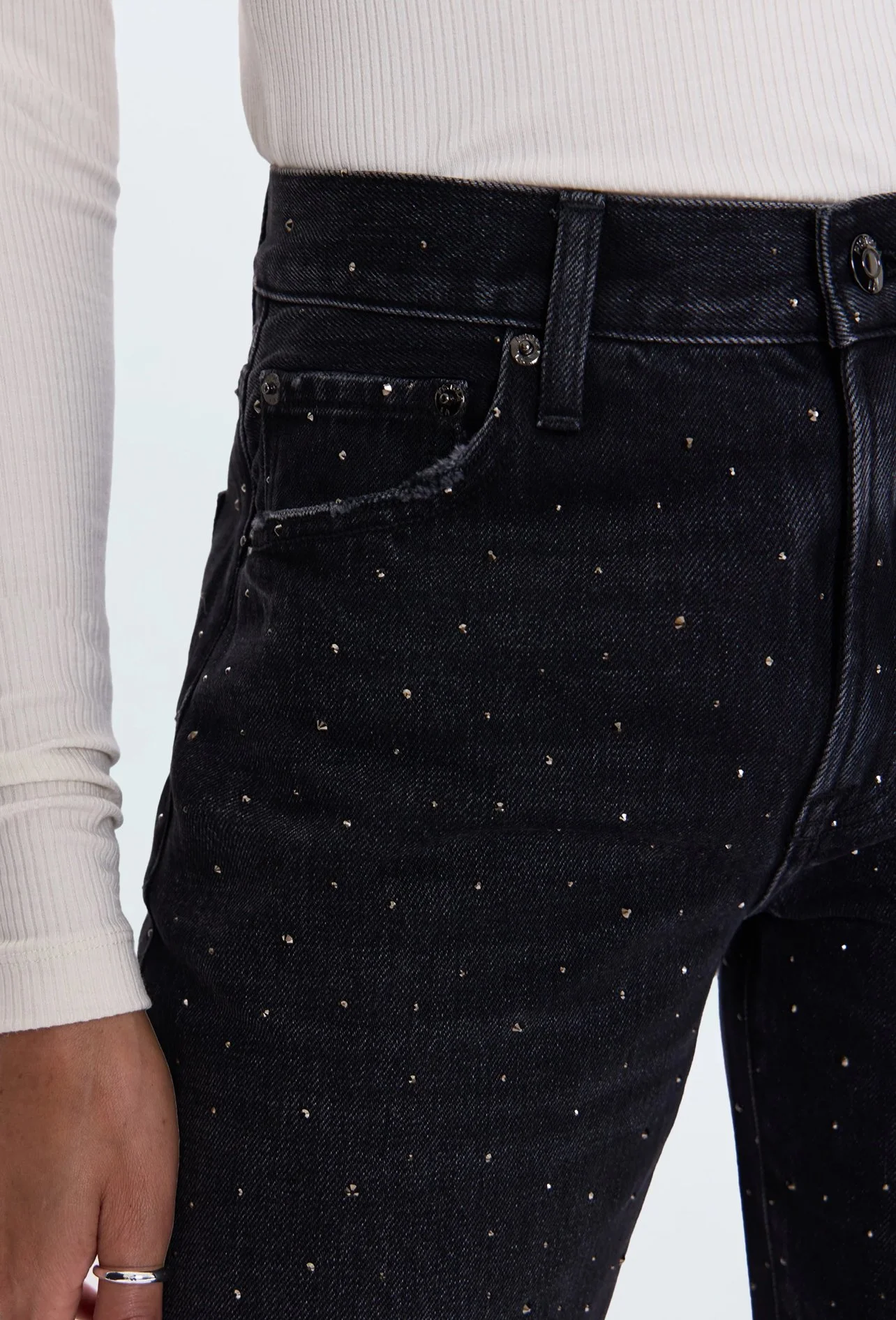 Pistola Lexi Mid Rise Bowed Straight Leg