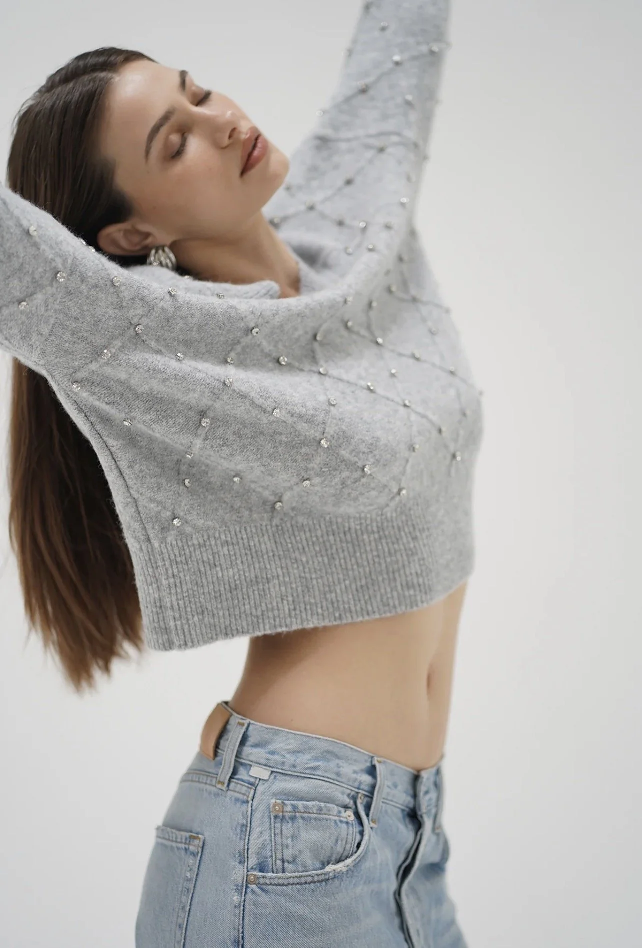 LNA Noma Rhinestone Sweater