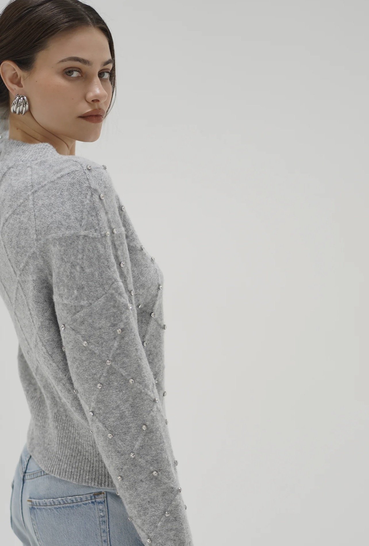 LNA Noma Rhinestone Sweater