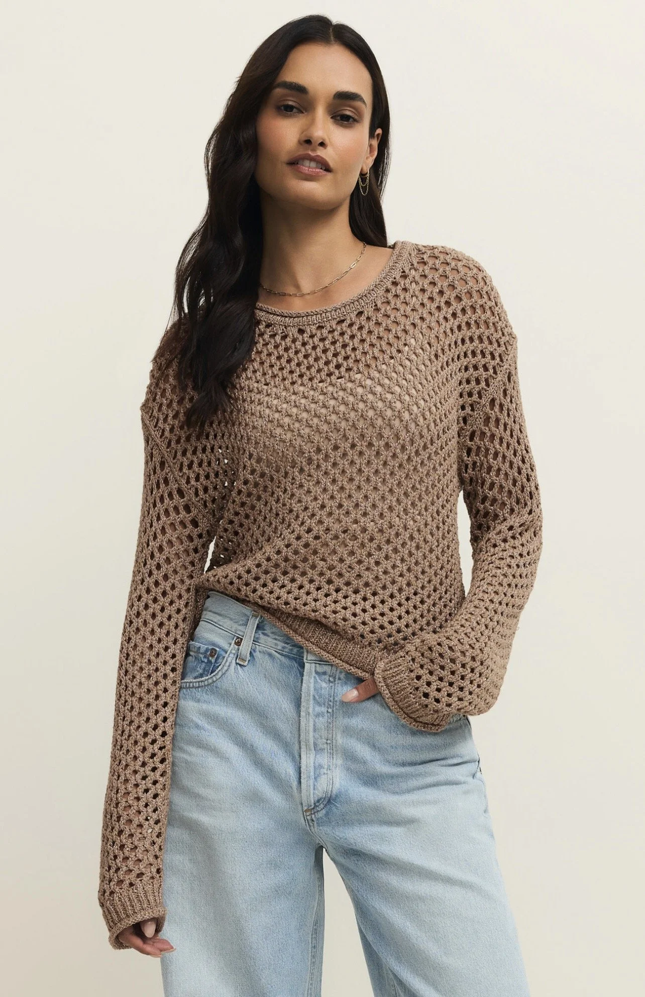 Z Supply Cala Shimmer Crochet Sweater