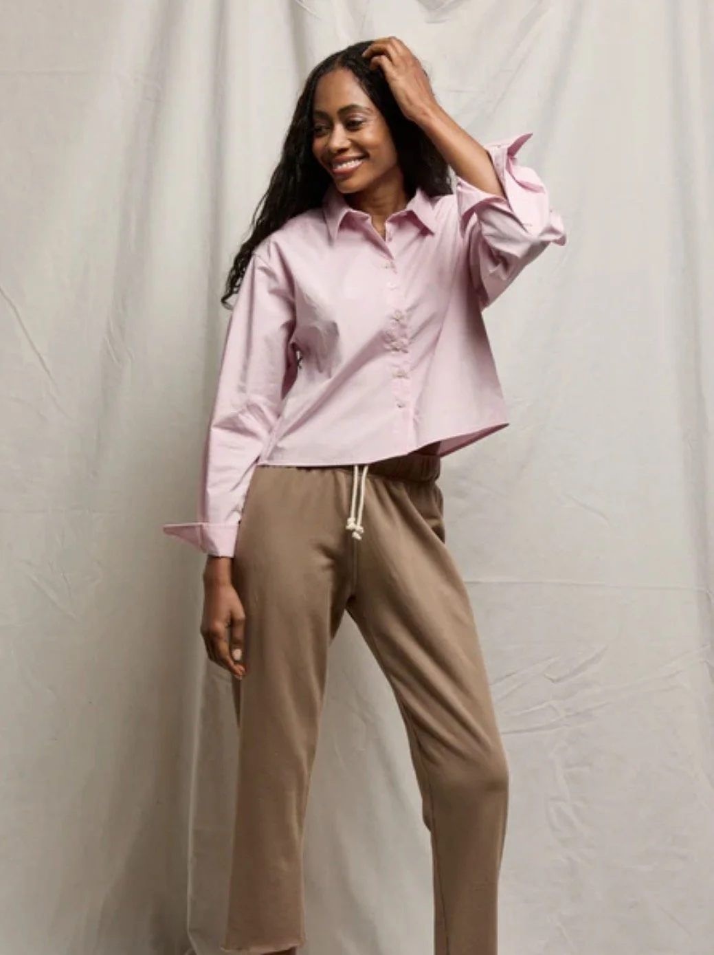 Perfect White Tee Naomi Button Up