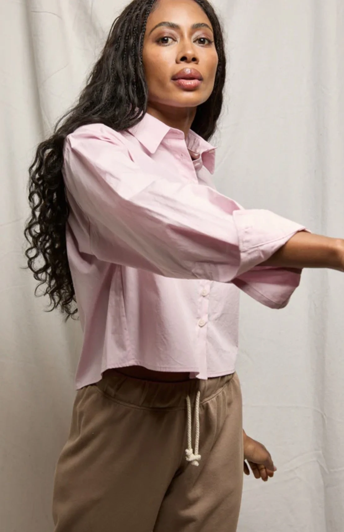 Perfect White Tee Naomi Button Up