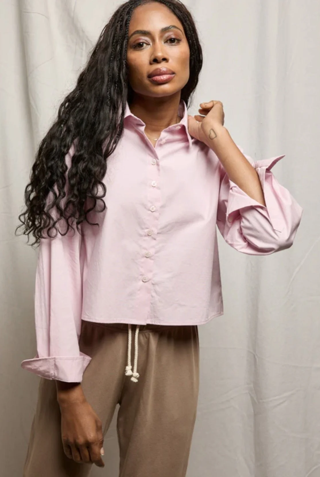 Perfect White Tee Naomi Button Up