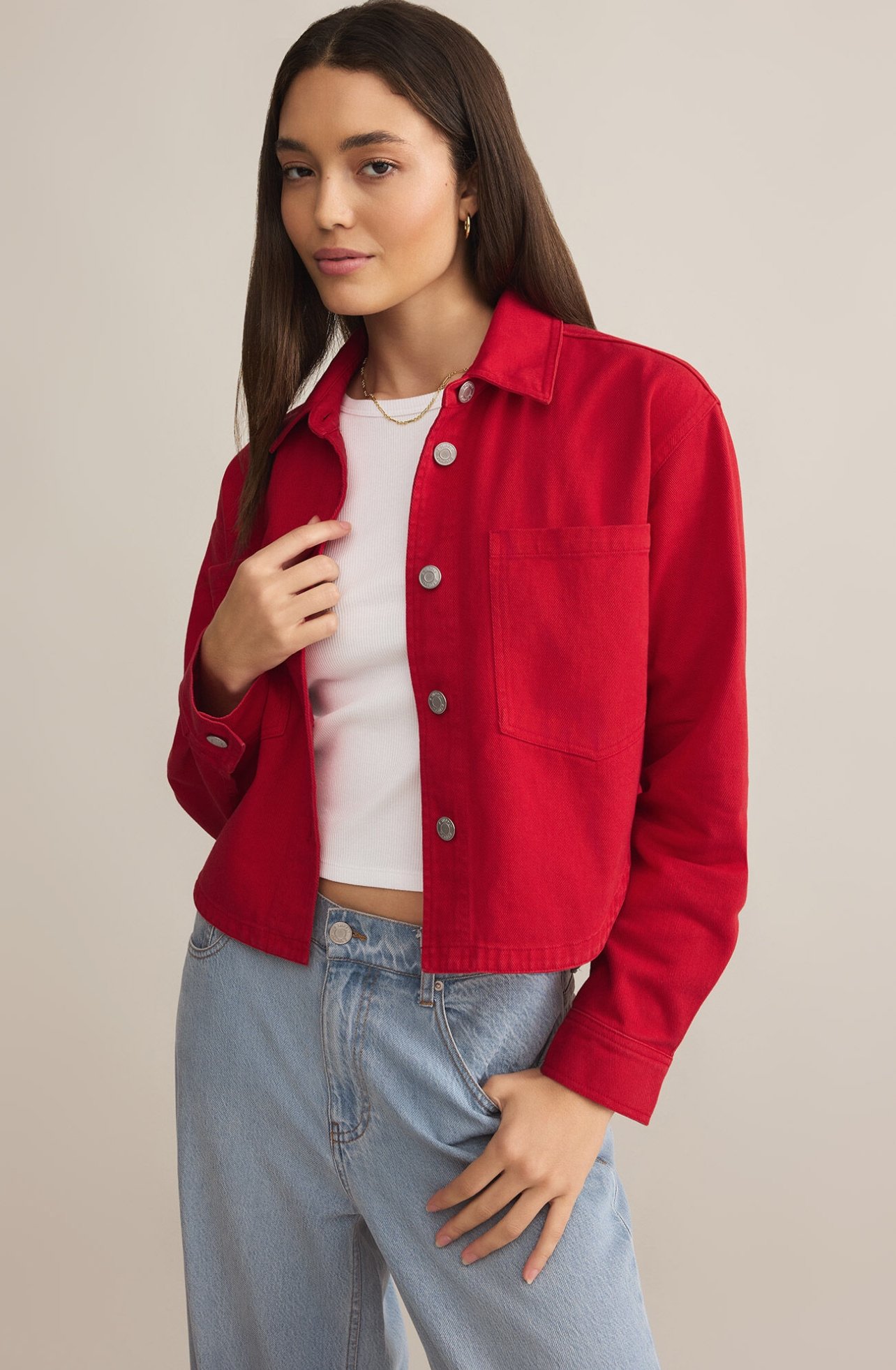 Z Supply All Day Cropped Denim Jacket