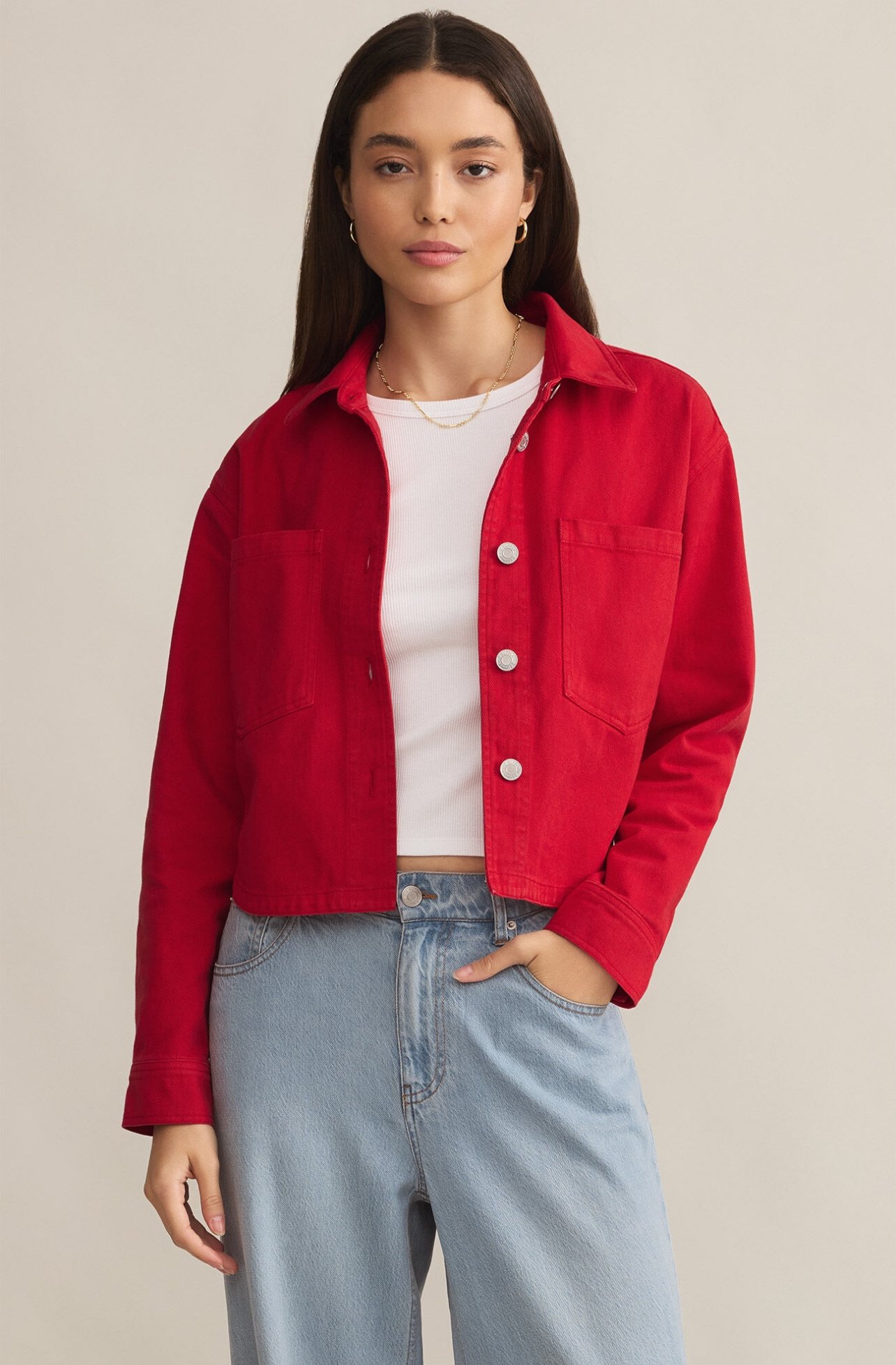 Z Supply All Day Cropped Denim Jacket