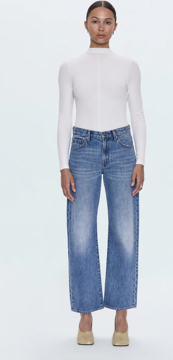 Pistola Lexi Mid Rise Bowed Straight Leg