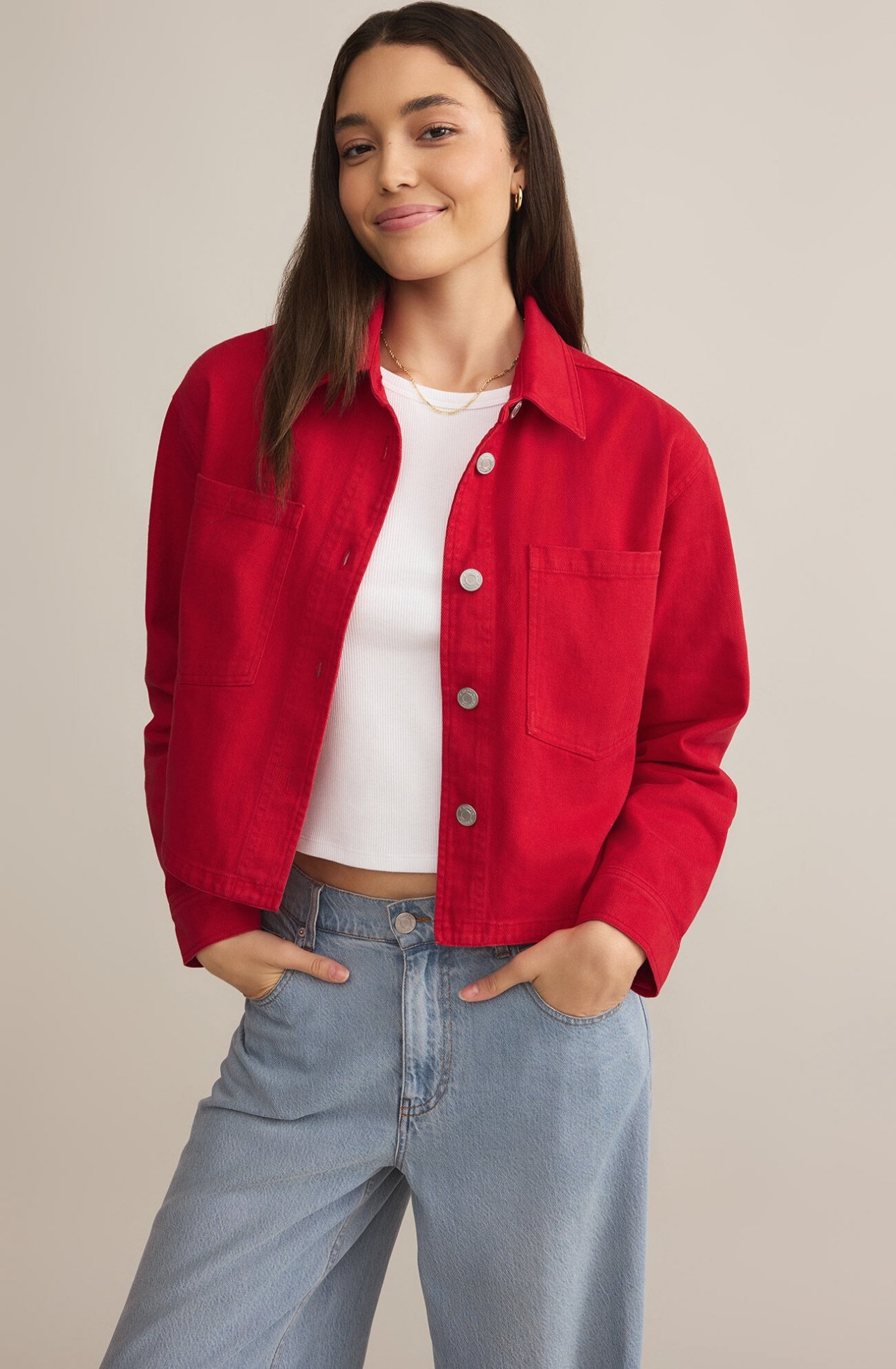 Z Supply All Day Cropped Denim Jacket