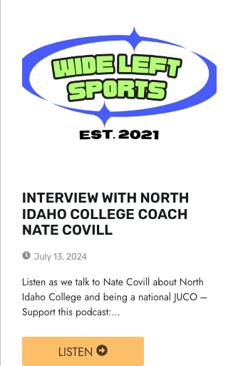 Day of podcast interview with Coach Covill