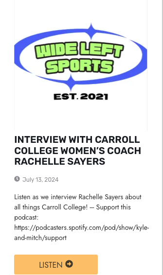 Day of podcast interview with Coach Sayers
