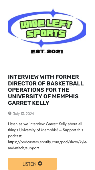 Day of podcast interview with Coach Garrett