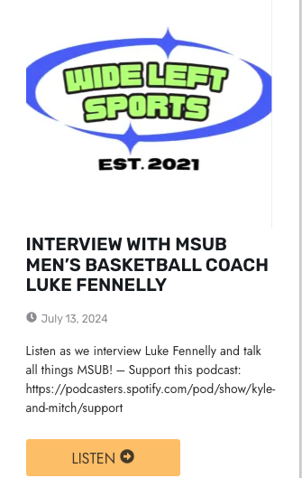 Day of podcast interview with Coach Luke