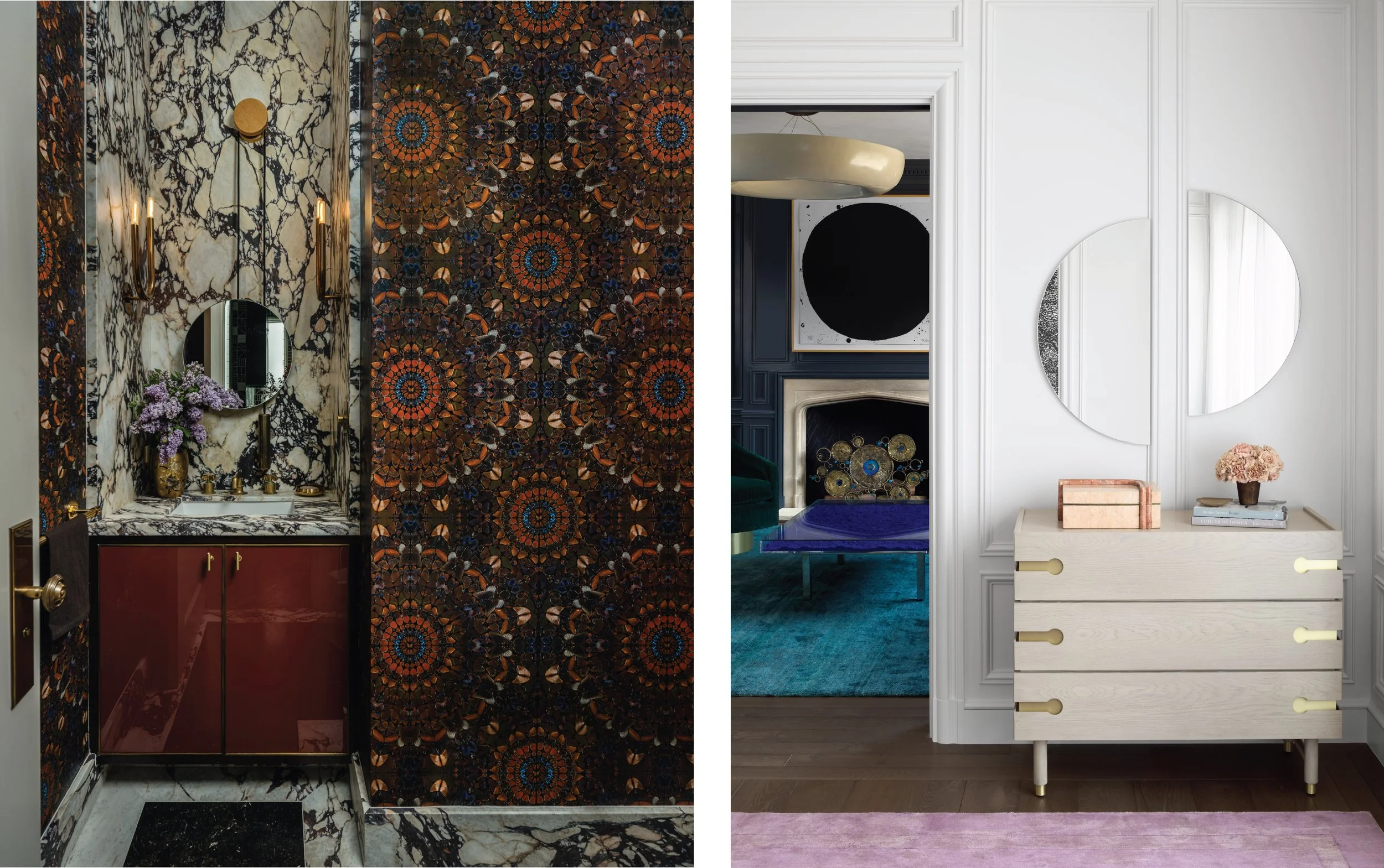 Left Image: Designer: John K Anderson Design | Photographer: Christopher Stark | Stylist: Yedda Morrison Right Image: Designer: Geoffrey DeSousa Interior Design | Photographer: Jose Manuel Alorda | Stylist: Yedda Morrison | Press: Galerie Magazine