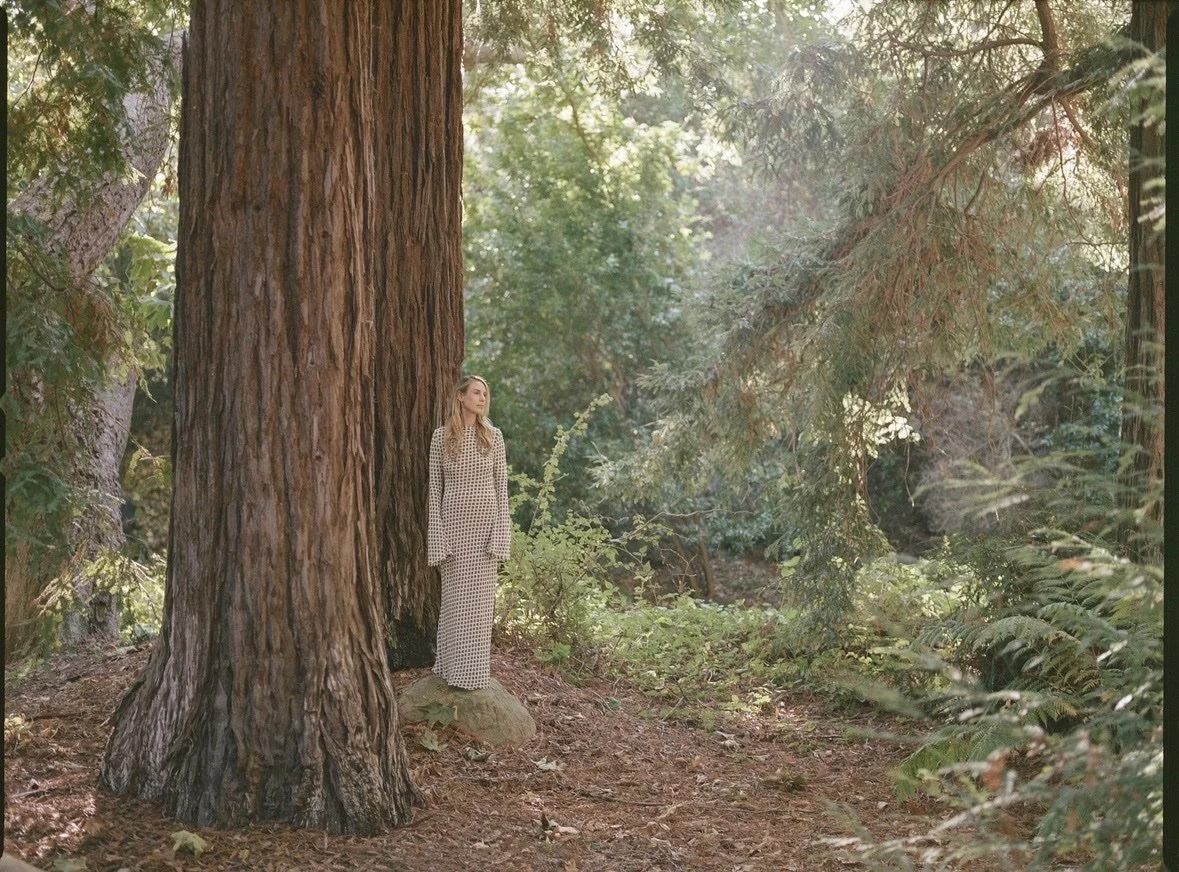 Jessie among the redwood trees