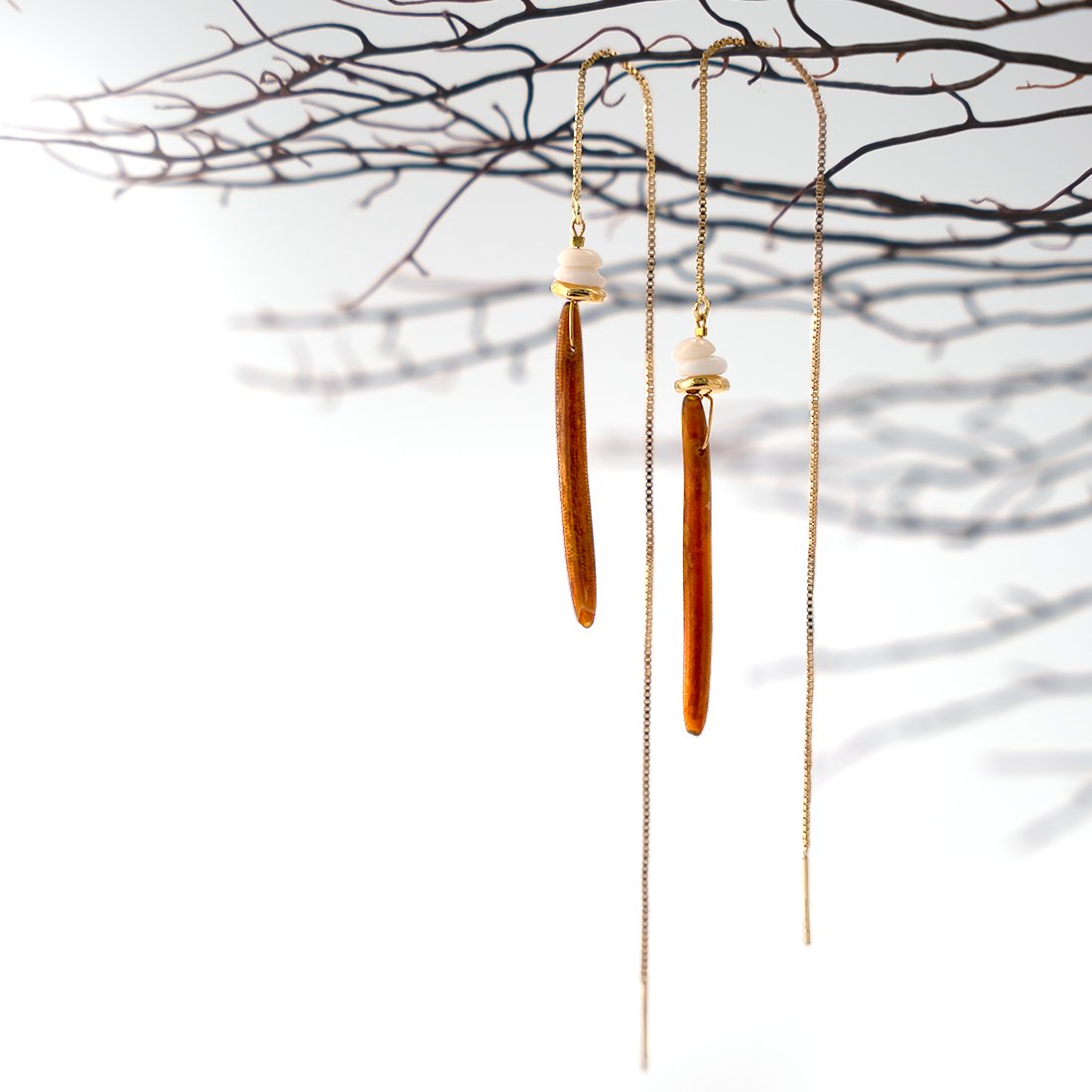 GOLD CORAL EARRINGS
