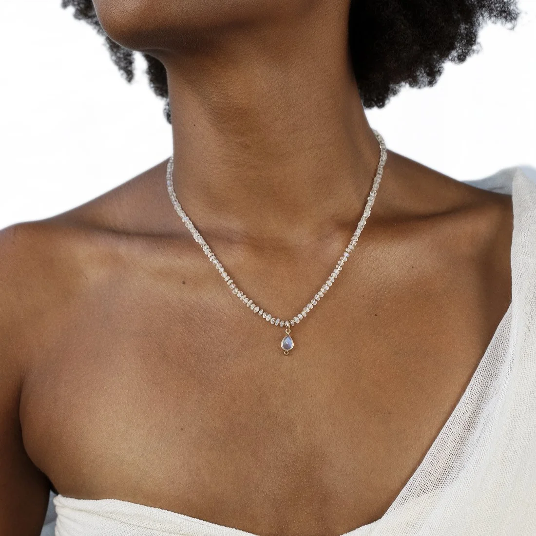 MOONSTONE TEAR NECKLACE