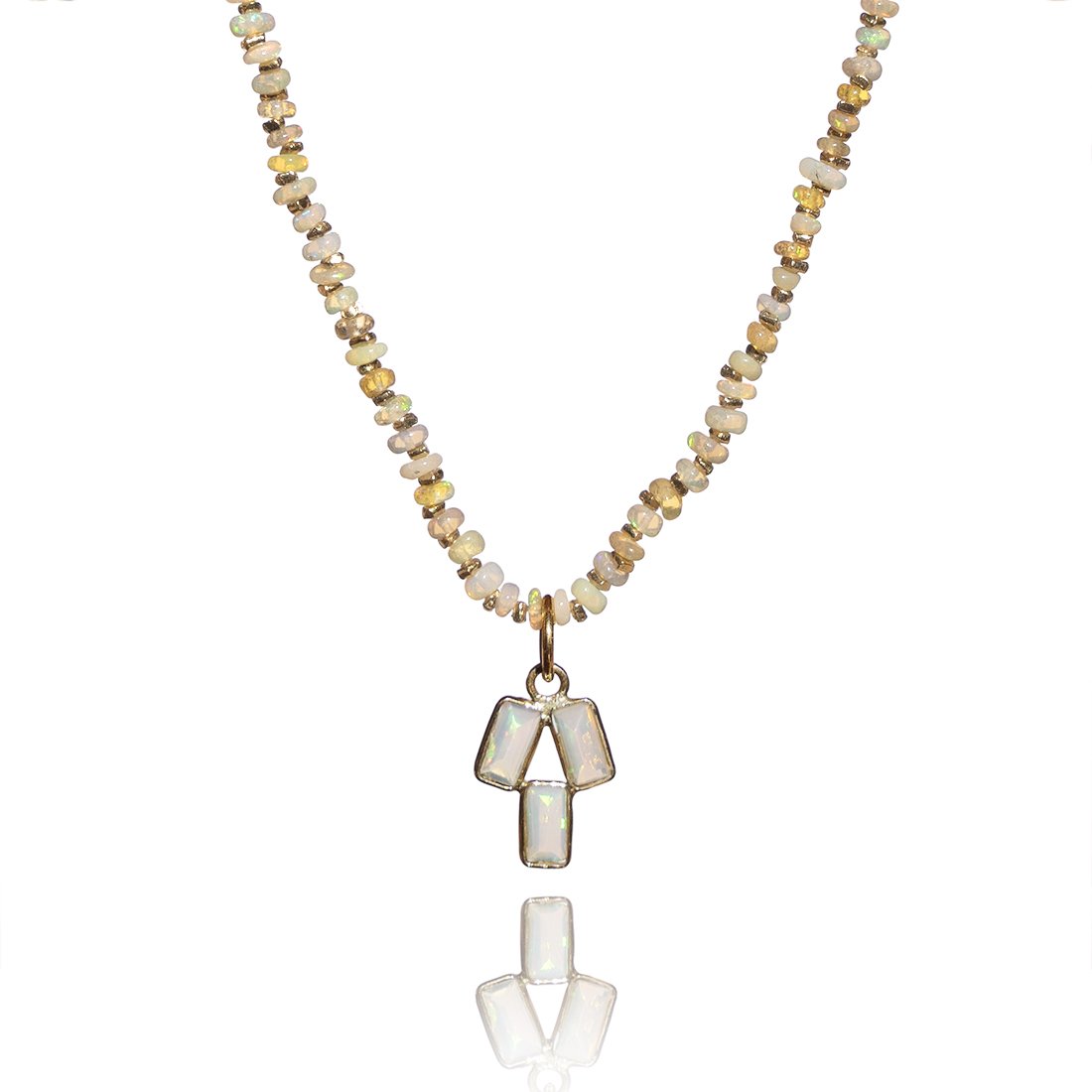 TRIO OF LIGHT OPAL NECKLACE