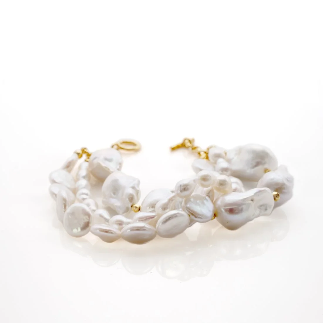 TRIPLE PEARL CHUNK BRACELET