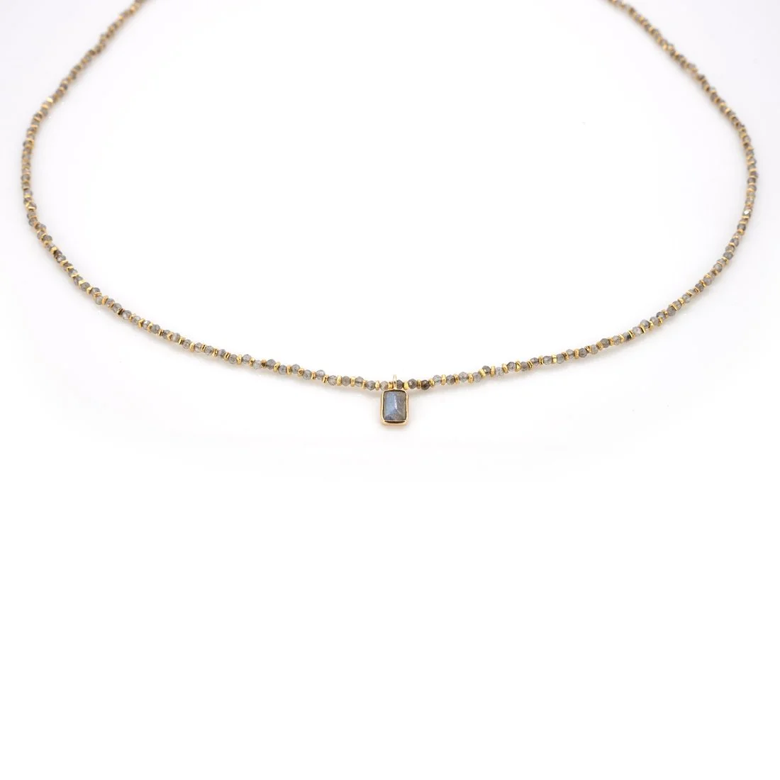 TINY LABRADORITE NECKLACE