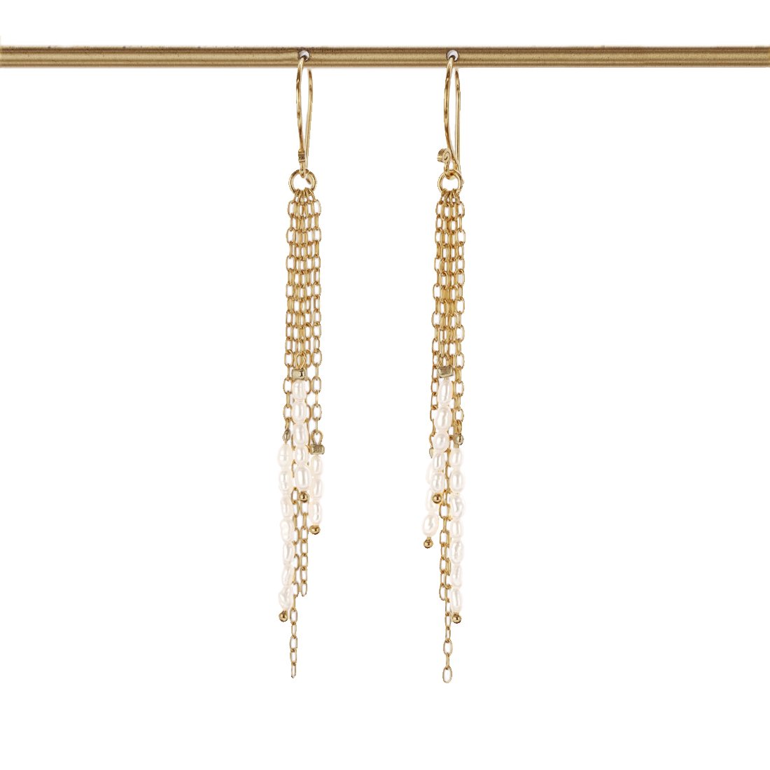 Rice Pearl Chain Fall Earring- Hawaii Jewelry